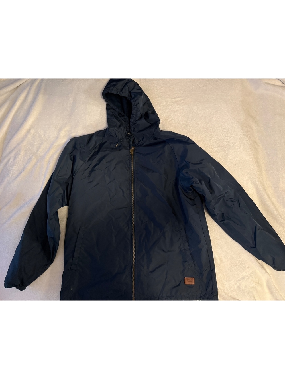 Brixton Mfg Co Navy Hooded Windbreaker Jacket Mens XL